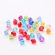 Mixed Color Chunky Dyed Transparent Acrylic Faceted Bicone Spacer Beads for Kids Jewelry X-DBB6mm-2
