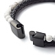 Natürliche Howlith runde Perlen mehrsträngige Armbänder BJEW-JB06571-04-5