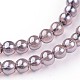Pearl Luster Plated Glass Round Bead Strands EGLA-J119-3mm-PL03-1