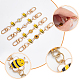 Rallonges de sangle de sac à main en alliage d'émail tournesol et abeille AJEW-AB00096-3