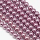 Hebras de cuentas redondas de perlas de vidrio teñidas ecológicas X-HY-A002-10mm-RB062-1