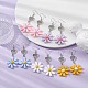 Resin Flower & Alloy Heart Dangle Earrings with 304 Stainless Steel Pins EJEW-JE05406-4