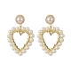 Aretes colgantes con perlas de concha envuelta EJEW-TA00206-1