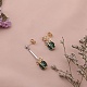 Brass Micro Pave Cubic Zirconia Dangle Stud Earrings EJEW-EE0004-35GP-03-3