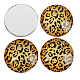 Geometric Leopard Print Glass Flat Round Cabochons GGLA-N004-16mm-G39-2