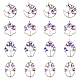 DICOSMETIC 8Pcs 4 Styles Flower & Moon & Oval & Hexagon Natural Amethyst Copper Wire Wrapped Chip Big Pendants G-DC0001-26-1