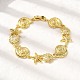 Летние пляжные браслеты-цепочки с микропаве из латуни BJEW-C118-02A-G-3