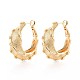 Серьги-кольца из латуни EJEW-T047-104G-1