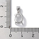 Rhodium Plated Rack Plating 925 Sterling Silver Pendants Cabochon Settings STER-NH0001-48P-3