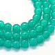 Backen gemalt Nachahmung Jade Glas runden Perle Stränge DGLA-Q021-12mm-07-1