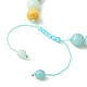 Bracelets de perles tressées en amazonite à fleurs naturelles réglables BJEW-JB09887-02-3