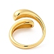 Brass Teardrop Open Cuff Ring for Women RJEW-M148-03G-2