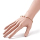 Bracelet à maillons en perles naturelles avec 304 chaînes rolo en acier inoxydable pour femme BJEW-JB08776-01-3