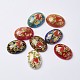 Printed Flower Picture Resin Cabochons GGLA-K001-18x25mm-1