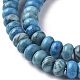 Brins de perles de jaspe de feuille d'argent de porcelaine naturelle G-F668-22-B02-3