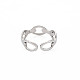 304 anello per polsino aperto a forma di catena portacavi in acciaio inossidabile per donna RJEW-S405-178P-2
