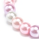 Bracciale elasticizzato da donna con perle tonde di perle di vetro BJEW-JB08606-5
