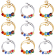 Sunnyclue 10 Stück 2 Farben bunter rotierender Perlen-Manschettenring aus Kunstharz RJEW-SC0001-11-1
