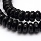 Rondelle Natural Black Onyx Beads Strands G-L306-01-2