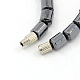 磁気合成ヘマタイトビーズのネックレス  真鍮製ネジ式クラスプ付き  ハート  ブラック  17.3インチ X-NJEW-F026-13-4