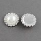 Splendente cabochon in plastica imitazione perla in ottone tondo mezzo flatback RB-S020-07-A11-1