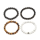 4 Uds. Juego de pulseras elásticas con cuentas redondas de piedras preciosas naturales de 4 estilos para mujer BJEW-JB08184-5