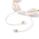 Braccialetto di perline intrecciate con conchiglia di ciprea naturale per donna BJEW-TA00044-01-5