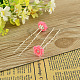 Lady's Hair Accessories Silver Color Plated Iron Resin Flower Hair Forks PHAR-S199-07-1