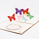 3dは、色鮮やかな蝶のグリーティングカード幸せな誕生日プレゼントをポップアップ  ゴールデンロッド  13.4x15.5cm DIY-N0001-041G-1