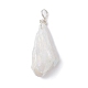 Electroplated Natural Quartz Crystal Dyed Pendants PALLOY-JF02324-02-3