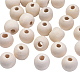 Natural Unfinished Wood Beads WOOD-R196-12mm-LF-1