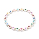 Bracelet extensible en perles acryliques opaques coeur pour adolescente femme BJEW-JB06860-1