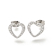 Серьги-гвоздики из нержавеющей стали 304 с микропаве из прозрачных кубических цирконий EJEW-H018-02P-03-1