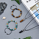 Fibloom – colliers à pendentif en forme de balle avec pierres précieuses naturelles mélangées et bracelet de perles tressées SJEW-FI0001-12-5