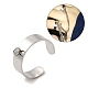304 componentes de anillo de manguito abierto de acero inoxidable, base de anillo de bucle, color acero inoxidable, amplia: 6 mm, agujero: 2.5 mm, nosotros tamaño 8 1/2 (18.5 mm)
