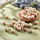 Arricraft 60 pièces 3 perles de bois rondes de style WOOD-AR0001-19-4
