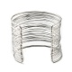 304 Stainless Steel Multi Line Cuff Bangles BJEW-E079-01P-2