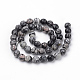 Natürliche schwarze Seide Stein / Netstone Perlen Stränge G-Q462-103-6mm-2