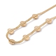 Collar con colgante de flor de perla de plástico con cadenas en espiga NJEW-G090-01G-3