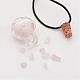 Glass Wishing Bottle Leather Cord Pendant Necklaces NJEW-JN01617-3