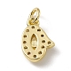 Brass Micro Pave Clear Cubic Zirconia Charms ZIRC-F132-68G-2