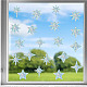 Gorgecraft 16 pieza 8 estilos estrella ventana se aferra pegatinas calcomanías de pentagrama pegatinas de arco iris calcomanía anticolisión evitar colisiones de pájaros para ventanas vinilo prismático no adhesivo DIY-WH0314-094-1