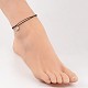 Trendy Waxed Cotton Cord Anklets AJEW-AN00121-01-4