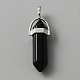 Natural Obsidian Double Terminal Pointed Pendants G-TAC0001-07D-1