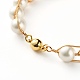 Round Shell Pearl Beaded Bracelet for Girl Women BJEW-TA00016-5