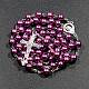 Collar de cuentas de rosario de perlas de imitación de plástico para Pascua PW23031886840-1