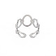 304 anillo de puño envolvente ovalado abierto de acero inoxidable para mujer RJEW-S405-187P-2