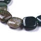 天然石ブラッドストーンビーズ連売り  ヘリオトロープ石ビーズ  フラットスライススクエアビーズ  10~11x10~11x4~5mm  穴：0.8~1mm  約37個/連  15.35インチ（39cm） G-G805-C02-3
