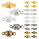 Pandahall 100 imposta fermagli magnetici rotondi in ottone per la realizzazione di collane di bracciali KK-PH0026-07M-1