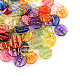 Transparent Acrylic Buttons, Plastic Sewing Buttons for Costume Design, 2-Hole, Dyed, Flat Round, Mixed Color, 13x3mm, Hole: 1mm